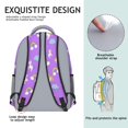 thumbnail image 5 of Unicorn and Rainbow Purple Pattern Backpack for School, Cute School Bag with Adjustable Shoulder Straps and Padded Back, 15.3"x11"x6.7", 5 of 5