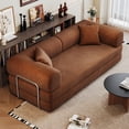 thumbnail image 5 of CQSXDA Convertible 78.8" Floor Compression Sofa Bed with Armrest and Back Support, Corduroy Modular Couch for Bedrooms, Brown, 5 of 12