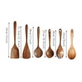 thumbnail image 3 of 6-Pcs Teak Wooden Kitchen Utensil Set – Heat Resistant, Durable Cooking Tools for Nonstick Cookware - Natural Rust-Free Wooden Spatulas & Spoons - Dishwasher Safe (B), 3 of 8