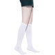 thumbnail image 3 of Calcetines altos de algodón para mujer - Calcetines casuales de colores lisos y a rayas, 3 pares, blancos, 3 of 5