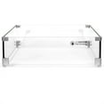 thumbnail image 3 of Barton Fire Pit Wind Guard Fire Pit Tempered Glass, 18-1/2" x 18-1/2" Clear Tempered Wind Guard for Gas Firepit, Thick Rectangle Glass Shield with Aluminum Corner Bracket & Rubber Feet, 3 of 6