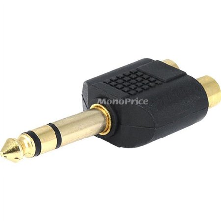 UPC: 0844660071938 | Monoprice 1/4in (6.35mm) TRS Stereo Plug to 2x RCA Jack Splitter Adapter  Gold Plated