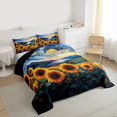 thumbnail image 3 of Homewish Rustic Sunflower Flower Bedding Comforter Set,Beauty Natural Scenery Twin Comforter Sets,Oil Painting Aesthetic Bedding Set For Girls Kids,Microfiber Bedroom Decor Reversible,2pcs, 3 of 8