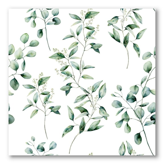 Designart ' Green Eucalyptus Plant Branches IV ' Traditional Canvas Wall Art Print