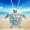 thumbnail image 5 of HOOUN Fashion Women Crystal Chain Necklace Animal Turtle Pendant Jewelry Gifts 2043-Gold, 5 of 9