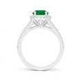 thumbnail image 2 of ANGARA Natural Twin Shank 1.2 ct Emerald Halo Ring with Diamond Accents in 14K White Gold for Women (Size-7mm) | May Birthstone, Birthday, Anniversary, Jewelry Gift for Women | Natural Emerald Ring, 2 of 7