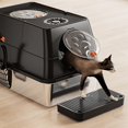 thumbnail image 4 of Cat Litter Boxes Stainless Steel Litter Box with Lid, Front Entry Top Exit Kitty Litter Box,Extra Large Enclosed Metal Litter Box with Litter Scoop & Litter Mat(Black), 4 of 10