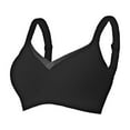 thumbnail image 3 of VISALY Wireless Bras Push Up Braseamless Bra Soft Bra Underwear Thin Breathable Bralettes Lace Bras Full Coverage Bras Lounge Bras for Women Lounge Bras Comfortable Bras Everyday Bras Black L, 3 of 4