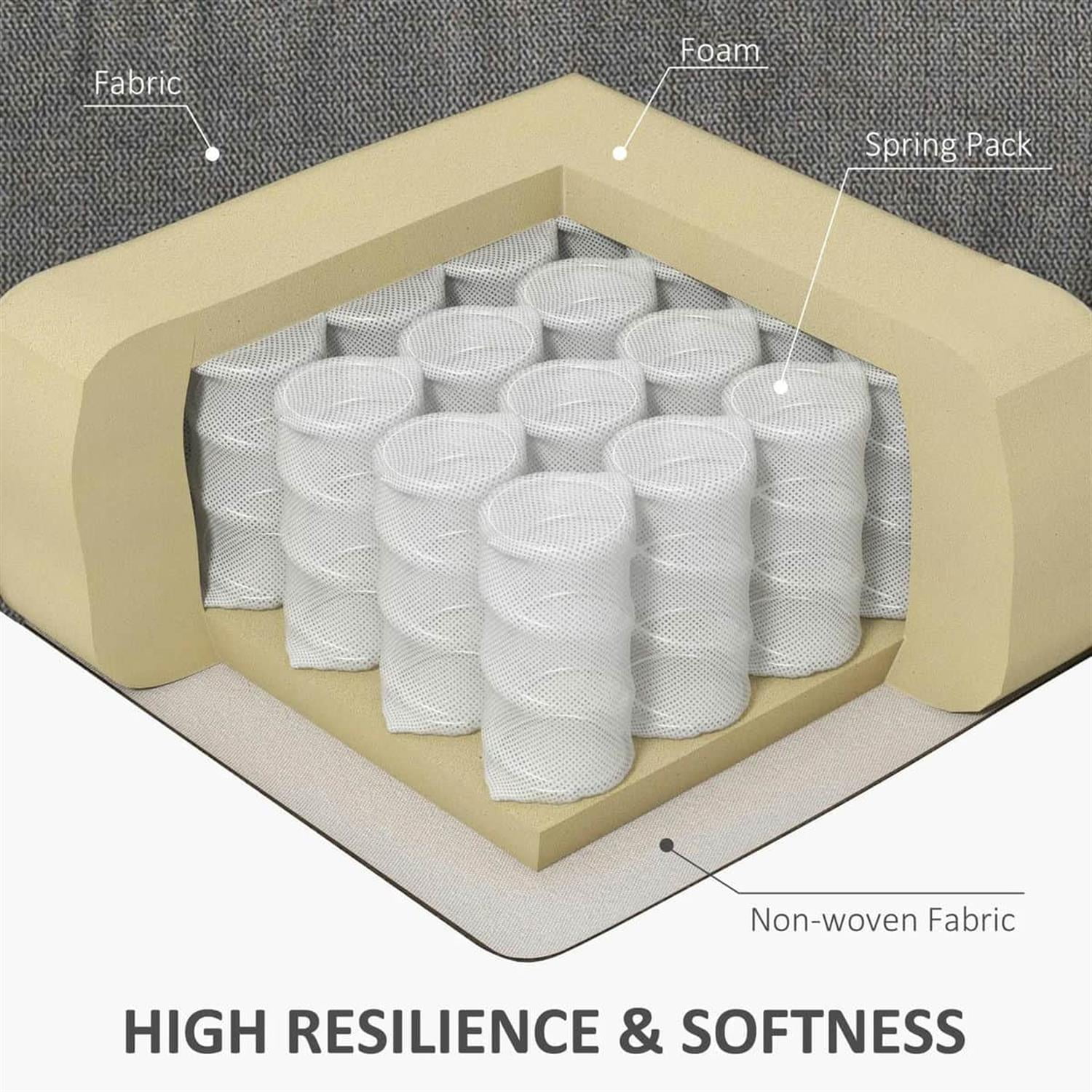 Demi Bonn 40" Modern Upholstered Armchair with High Back Button Tufted, Mid-Century Retro Wood Leg Chair for Living Room, Bedroom, Dark Gray