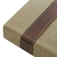 thumbnail image 6 of DecMode Faux Book Storage Light Brown Linen Fabric Decorative Box with Faux Leather Detailing, 3 Count, 6 of 19