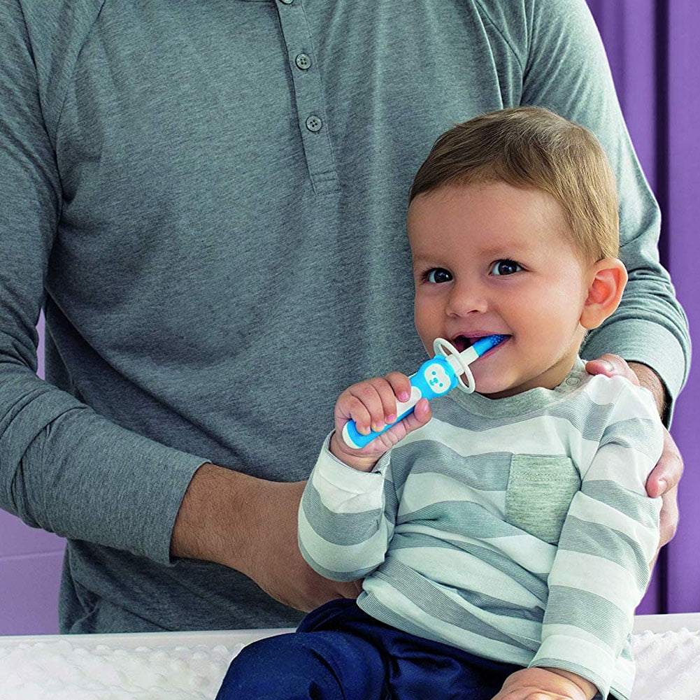 Brosse à dents de massage MAM, brosse à dents pour bébé qui nettoie et masse les gencives, fille, 3 mois et plus, 1 unité