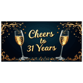 thumbnail image 4 of LUUFILx Cheers to 31 Years Celebration Banner Backdrop for Anniversary Party Decorations Champagne Glasses Theme Background Event Photography Props, 4 of 9