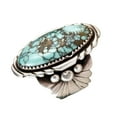thumbnail image 5 of SPRING PARK Women's Ring Oval Cut Bohemia Turquoise Carved Ring Jewelry, 5 of 5