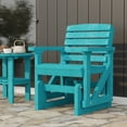 thumbnail image 3 of Wildridge Classic Single Glider, Aruba Blue - Outdoor Weather Resistant Recycled HDPE Glider for Porch, Patio, Deck, 3 of 4