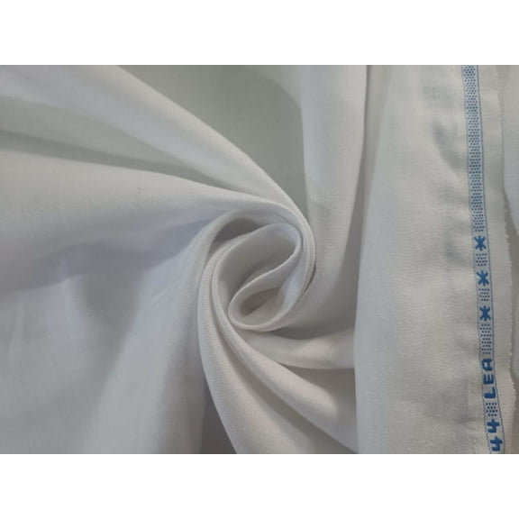 100% Linen premium heavy 44lea white suiting fabric 58" wide [14085]