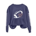 thumbnail image 6 of Sorvello Women's Football Graphic Sweatshirt Game Day Pullover Soft Breathable Cozy Long Raglan Sleeve Streetwear Fall Casual Athletic Top for Women Navy M, 6 of 7