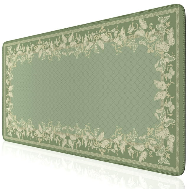 Tapete de escritorio iCasso Floral XXL de 90 x 40 cm, suave almohadilla antideslizante