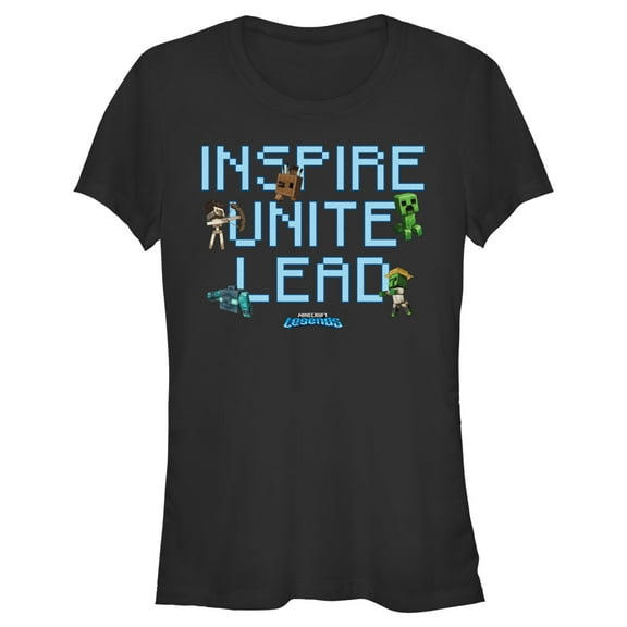 Junior's Minecraft Legends Inspire Unite Lead Graphic Tee Black 2X Large