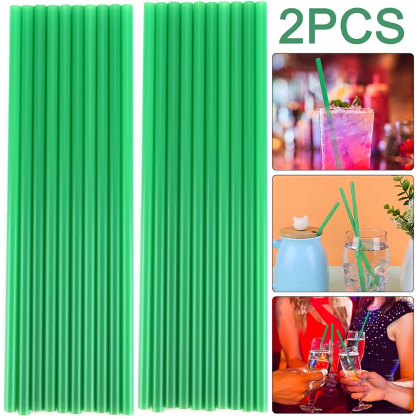 Likrtyny Pajitas Plástico Desechables No Tóxicas Pajitas Rectas Boca Plana (verde) 200 Uds.