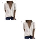 thumbnail image 4 of Qarigey Camiseta de chifón para mujer, blusa de encaje lavable transpirable colorida con cuello en V, camisa de trabajo para deportes al aire beis blanco L 2piezas, 4 of 6