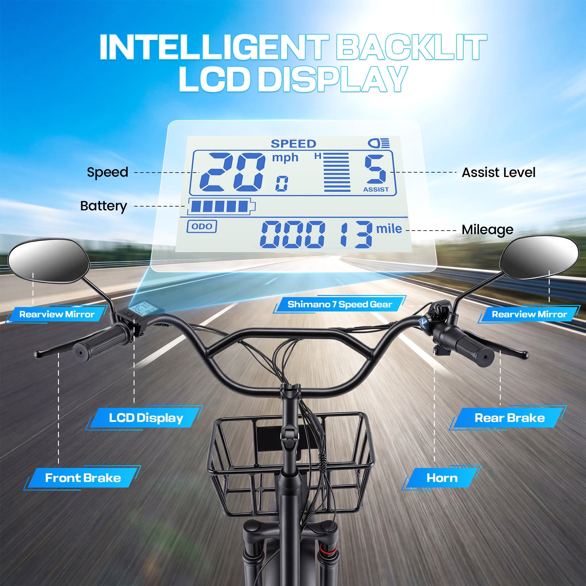 Gocio Peak 1000W Electric Tricycle, 20" x 4.0 Fat Tire Foldable Electric Tricycle, 48V 18AH Large-Capacity Battery E Trikes,7 Speed 3-Wheel Electric Bike for Adults UL2849 Certified