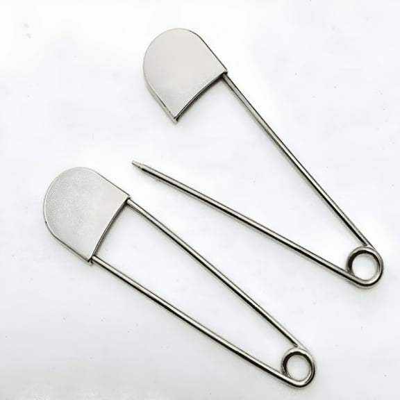 TALENO Tool Gadget Large Safety Pins, 3inch Safety Pins, 2PCS Stainless Steel Safety Pins Large, Silver Huge Strong Safety Pins, Extra Large Laundry Pins for Blankets