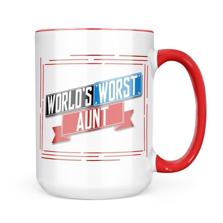 

Neonblond Funny Worlds worst Aunt Mug gift for Coffee Tea lovers