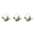 thumbnail image 3 of ZheElen Versatile Metal Ring Hoop Wreath Garland With Artificial Roses Indoor Or Outdoor Y892round 3Set, 3 of 6