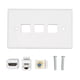 thumbnail image 2 of Placa de Pared Coaxial Ethernet Conector RJ45 Cat6 Cabezal TV F Interfaz Multimedia HD Placa de Pared Ethernet de 3 Puertos sin Soldadura para Proyector HDTV, 2 of 8