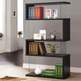 thumbnail image 2 of Coaster Home Furniture Asymmetrical Snaking Home Living Room Bookshelf, Black, 2 of 5