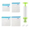 10Pcs Reusable Sealer Vacuum Bags Set Hand Pump for Food Storage Space