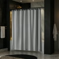 thumbnail image 3 of Cortina de baño Moorefield Solid 183x183 cm con ojales negros, dobladillo magnetico y tacto suave, Gris, 3 of 7