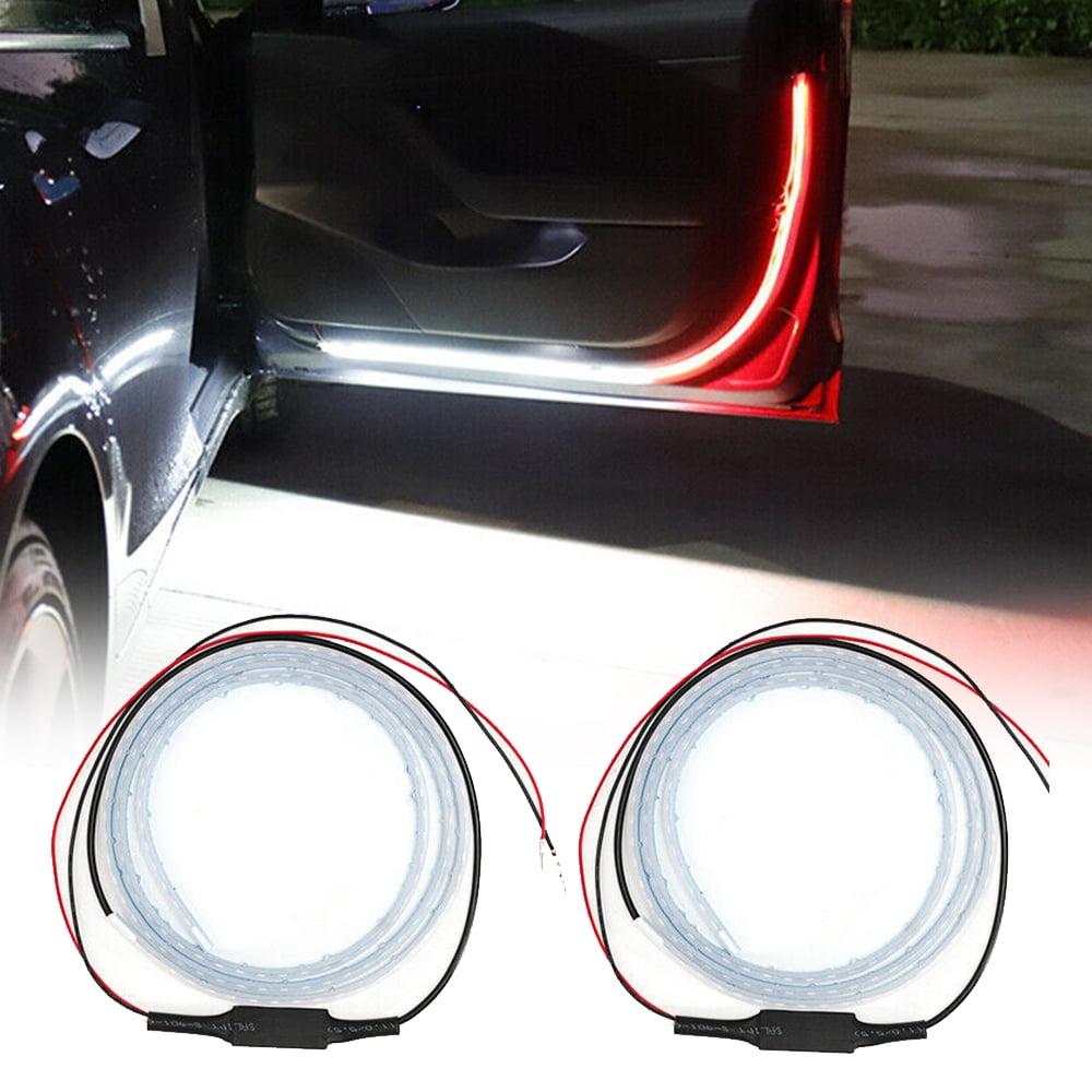 2x Car Door Open Warning Lamp LED Lights Strip Flashing