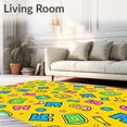 thumbnail image 2 of ODIKA 2'x3' Machine Washable Non-Slip Area Rug, Bright Play with Fun Alphabet Characters and Number Graphics High Traffic Rug, Yellow, 699389, 2 of 7