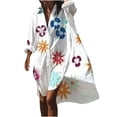 thumbnail image 2 of DPTALR Femmes V-Cou à Manches Longues Imprimé Chemise Longue Robe, 2 of 4