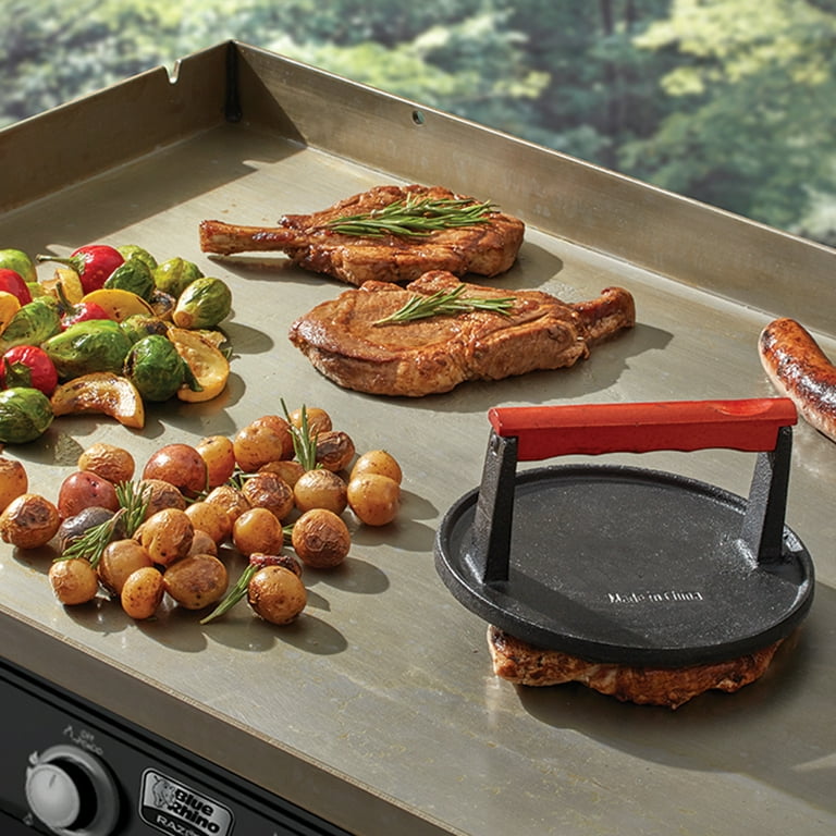 バーベキュー・調理用品 catapult factory solo plate & bear craw Mr. Bar-B-Q Pre-Seasoned Cast Iron Burger Smasher Press for Grill