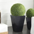 thumbnail image 2 of DecMode 40" Tall Boxwood Ball Artificial Topiary in Realistic Leaves and Black Fiberglass Pot, 2 of 8
