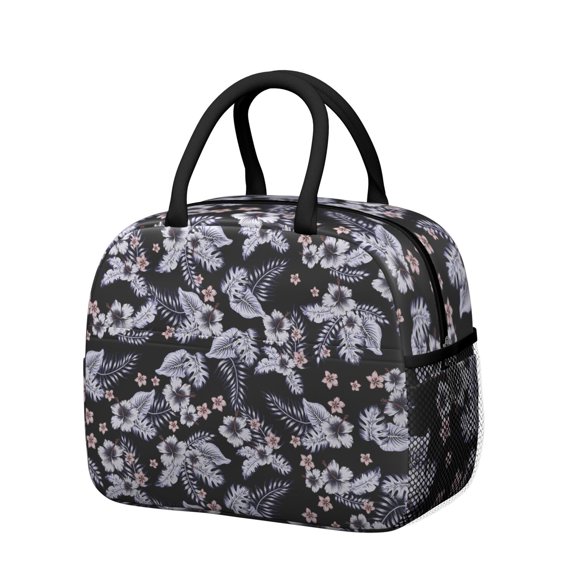 Flower Lunch Bag for Women Men Reusable Insulated Lunch Bags, Leakproof Cooler Food Lunch Tote Bag, Large Capacity Lunch Box for Work School Travel Picnic