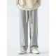 thumbnail image 1 of Nuevos pantalones informales para hombre, pantalones de chándal rectos de pierna ancha 65% de tela de algodón para exteriores, pantalones holgados largos suaves neutros de alta calidad, 1 of 5