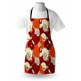 thumbnail image 3 of Abstract Apron Abstract Bold Spiral Motifs Circled Modern Pattern with Stripe Details, Unisex Kitchen Bib Apron with Adjustable Neck for Cooking Baking Gardening, Orange Ruby Ivory, by Ambesonne, 3 of 3