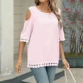 thumbnail image 4 of OSOLU Solid Color Women Tops Puff Short Sleeve Shirts Pleated T-Shirt Tee Tops Dressy Casual Business Trendy Summer Tunic Blouse, 4 of 8