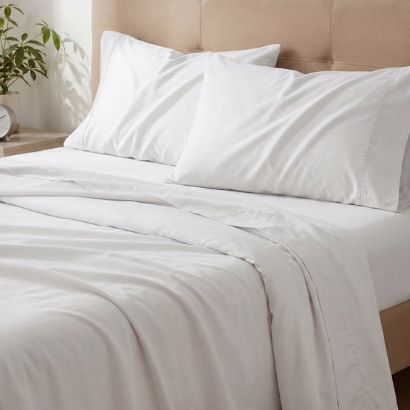 4-Piece Split Head King Sheet Set, Microfiber and Bamboo Bed Sheets, Hypoallergenic Deep Pocket Bedding, 80 by 76 in