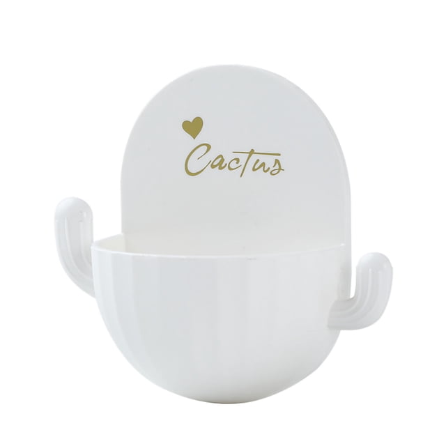 Inteprter Caja de almacenamiento Organizador de drenaje de plástico Soporte de contenedor de baño montado en la pared con ganchos Contenedor de baño Juegos de accesorios de baño blanco Inteprter HA003243-04