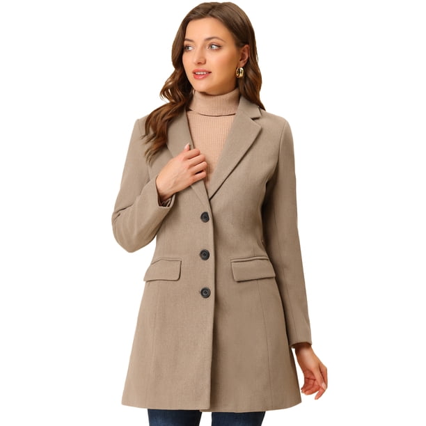 Dde San Patricio Abrigo De Invierno Con SolaCon MuesDe Un Solo Pecho PaMujer Beige XS