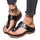 thumbnail image 1 of Black36Mujer Pu Cuero Cuñas Sandalias Rhinestone Chanclas Antideslizante Cómodo Verano, 1 of 5