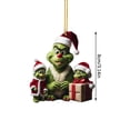 thumbnail image 3 of Adornos navideños de Grinch para chimenea en interiores, colgante con temática de película de terror, adorno colgante plano creativo de Navidad de 8 cm, colección de colgantes para árbol de Navidad, d, 3 of 3