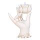 thumbnail image 2 of Resina Buda con forma de mano con forma de vela de vela de tealight Soporte de vela de la luz de Decoración de la decoración de la oficina de blanco Baoblaze Tenedor de vela de Buda, 2 of 7