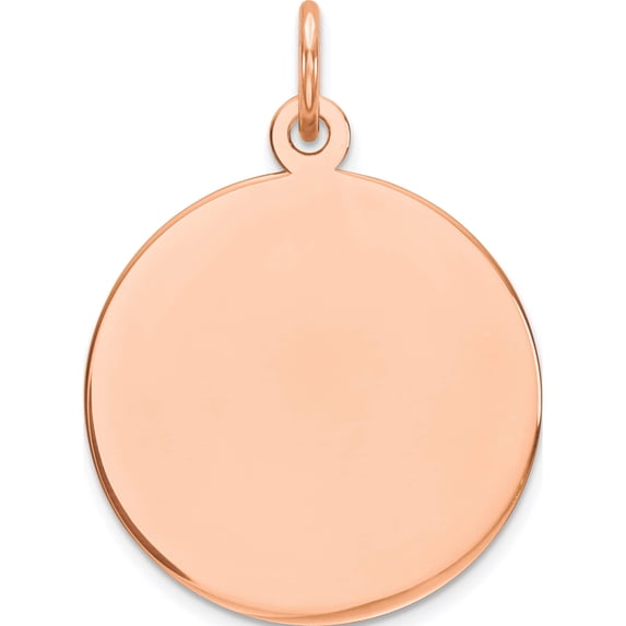 14K Rose Gold Round Disc Charm Made In United States xrm538/11