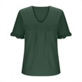 thumbnail image 2 of Wlynlyn Plus Size Tops for Women Dressy Casual Blouses Ruffle Short Sleeve V Neck Tunic Tops(XX-Large,Green), 2 of 5