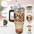 thumbnail image 2 of 40oz Stainless Steel Vacuum Insulated Travel Tumbler with Handle & Straw - Horse Design Gift for Women, 2 of 6